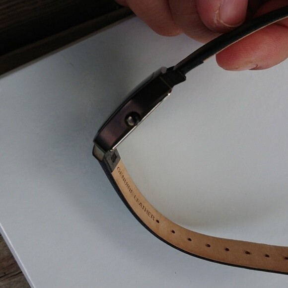 KENNETH COLE REACTION KC2455 BLACK LEATHER BAND BLACK TONE watch - Picture 4 of 7